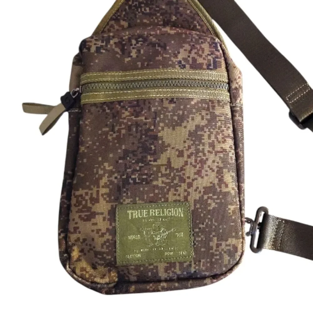 True Religion‎ Yeta Green Camo Skater Crossbody Sling Bag NWOT